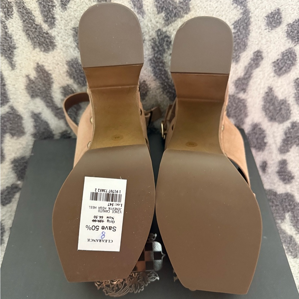 NIB Vince Camuto Women's Tan Platform Sandals Size 8 - Picture 4 of 5